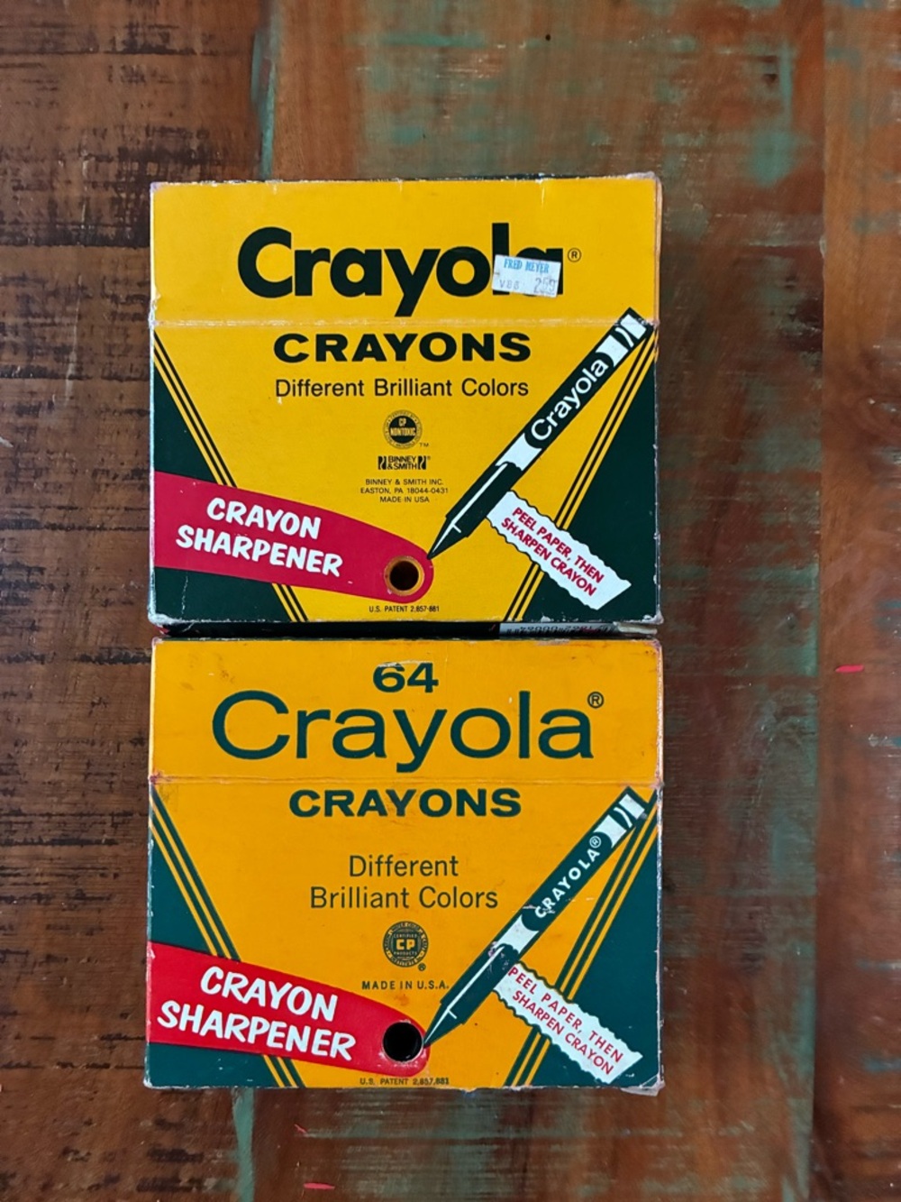 Vintage Crayola crayons Two 64  count with built-in sharpener